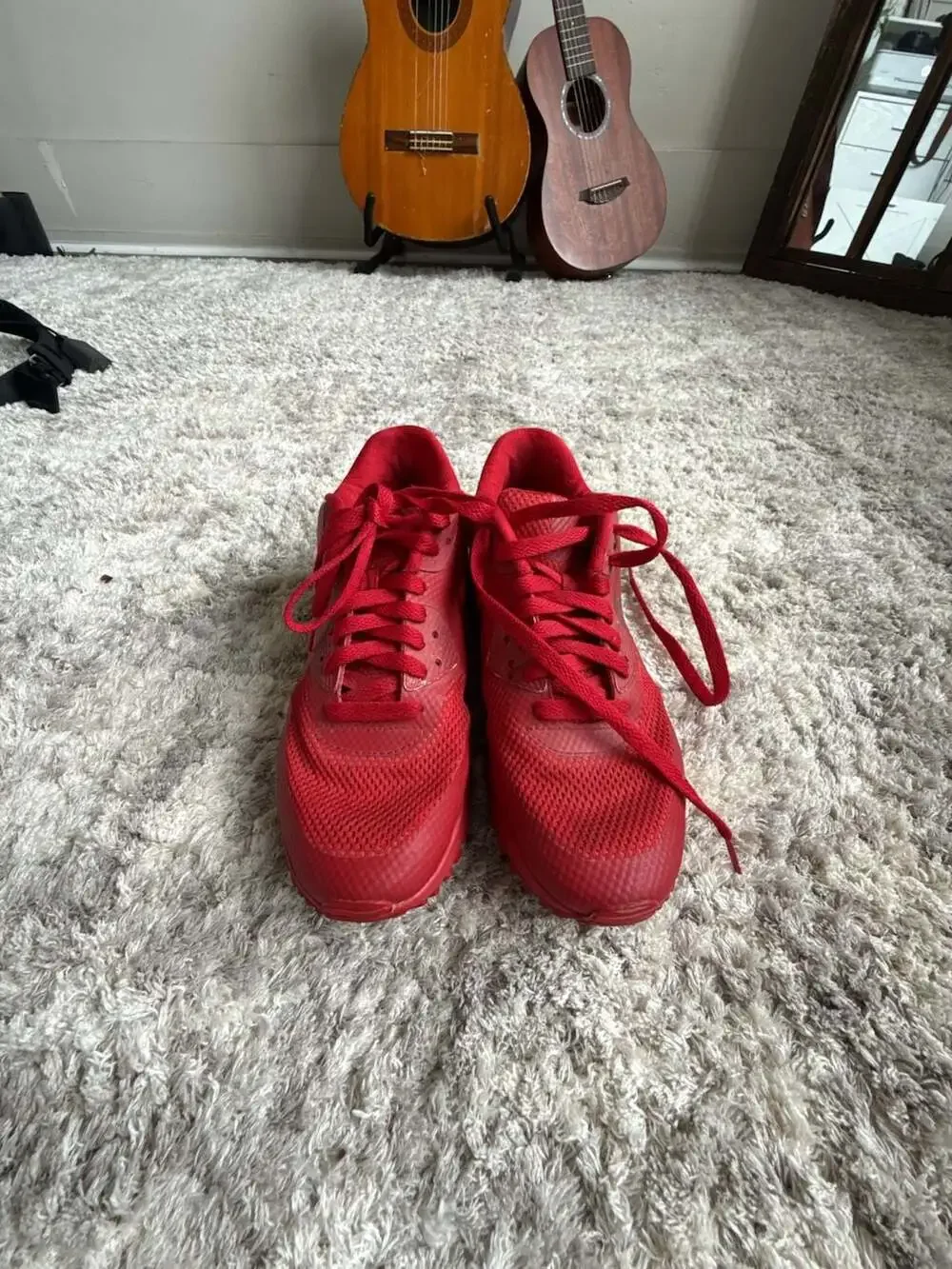 Nike Air Max 90 Hyperfuse PRM QS Red October ID Sneakers 653606-992 Size 7.5